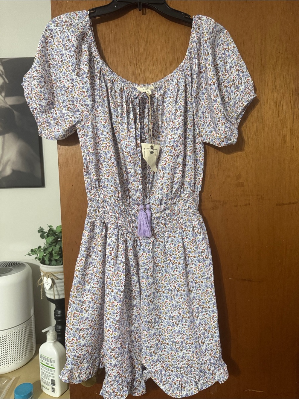 Floral Smocked Waist Short Sleeve Romper